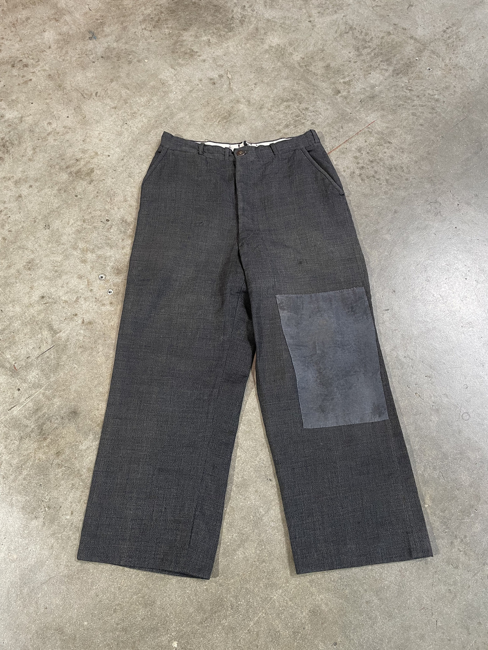 W30 Vintage 40s Patched Wool Work Trousers faded distressed